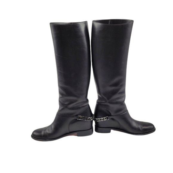 Christian Louboutin Calfskin Cate Chain Flat Tall Boots - Picture 6 of 13